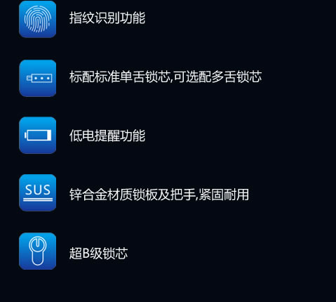 玉蛟龙智能指纹锁 智能锁独创的专利指纹采集窗、人性化的智能技术