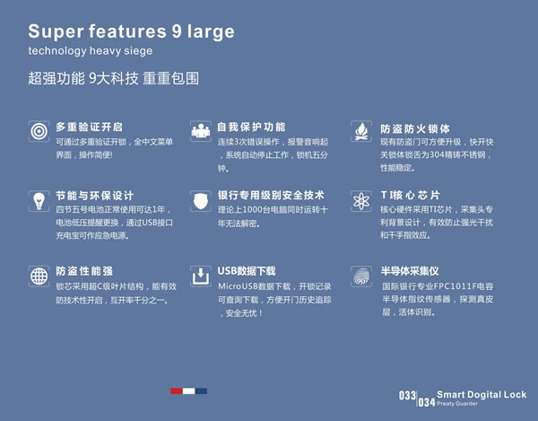 堡德伦指纹锁 B720指纹密码锁家用智能锁