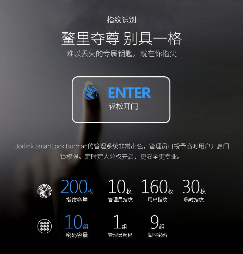 多灵智能锁 防盗门密码锁智能指纹锁