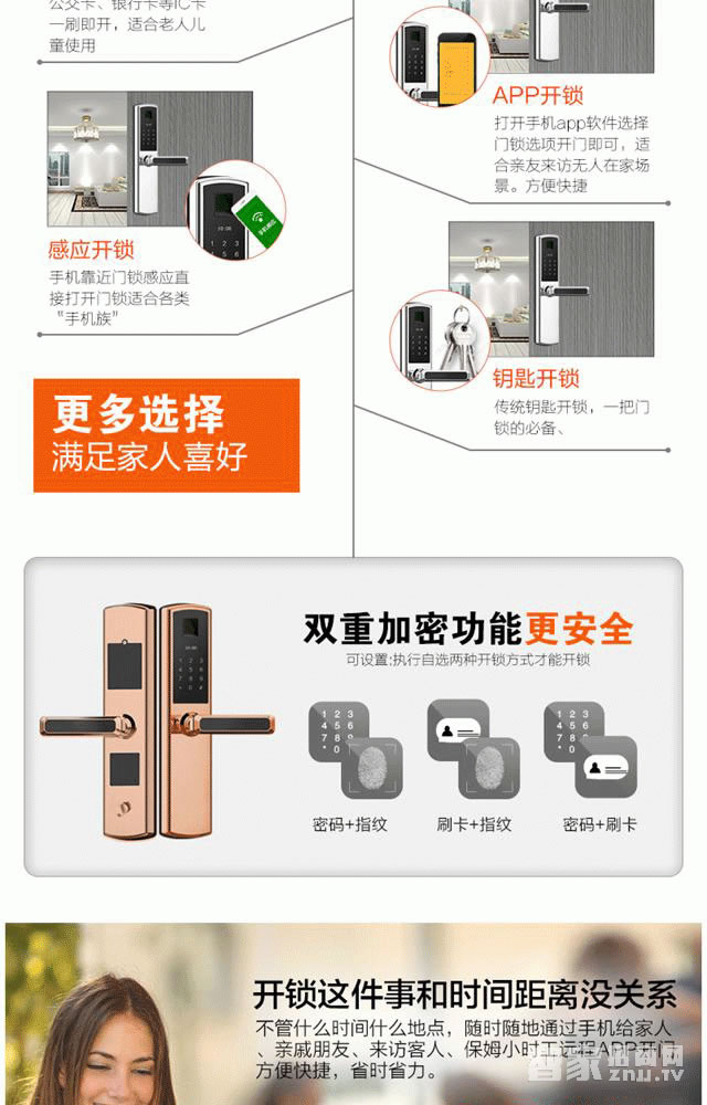 百思易高端物联网智慧锁 多种开锁方式/双重加密/不锈钢锁壳