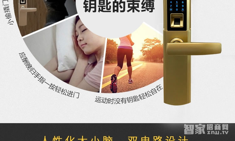 智能屋智能锁 家用指纹密码锁（丽都金）