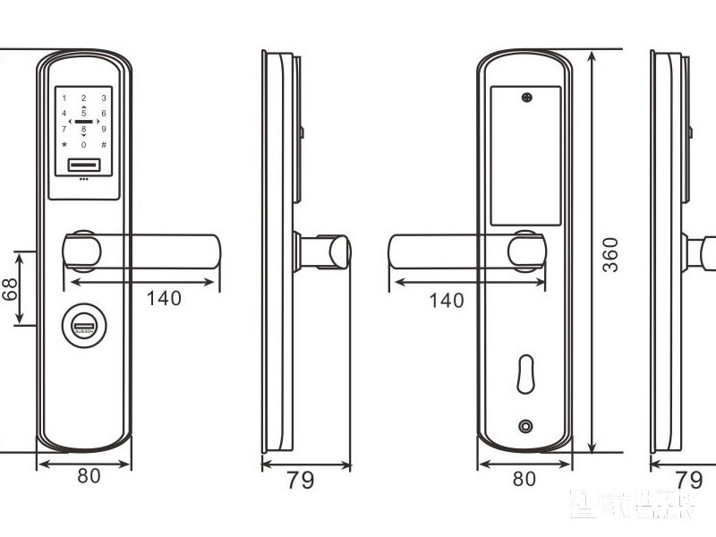 八达智能密码锁  密码刷卡遥控开锁/不锈钢材质