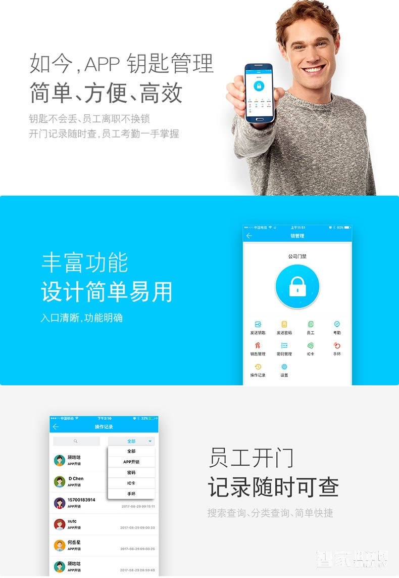科技侠智能锁 智能门禁锁  APP远程开锁