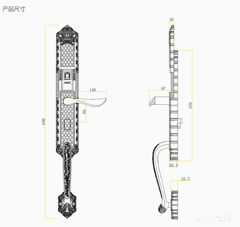 施肯洛克别墅防盗锁 智能密码磁卡锁