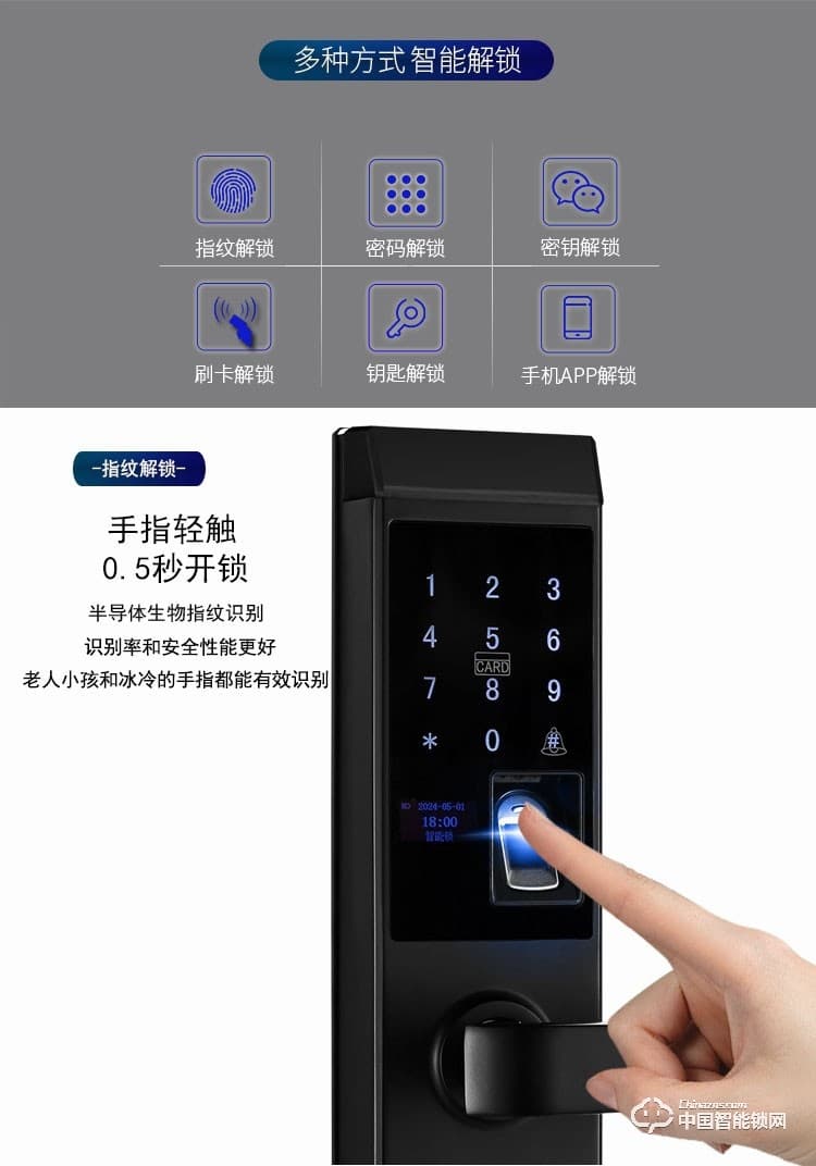 杜鲁克智能锁 指纹密码刷卡手机远程APP开锁