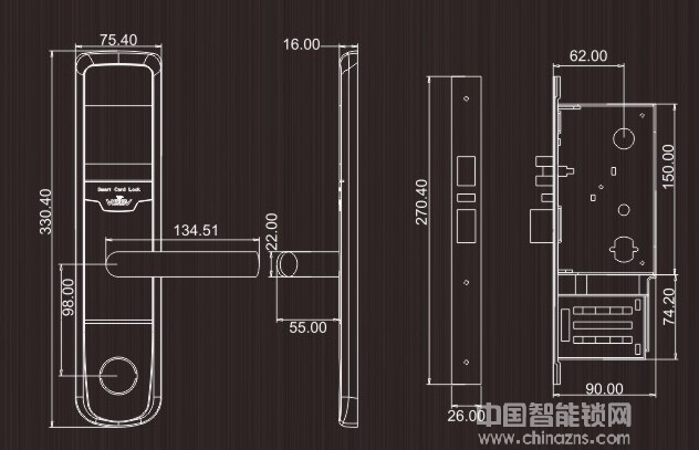 威萨指纹锁 V828RFSN家用智能门锁防盗大门木门锁