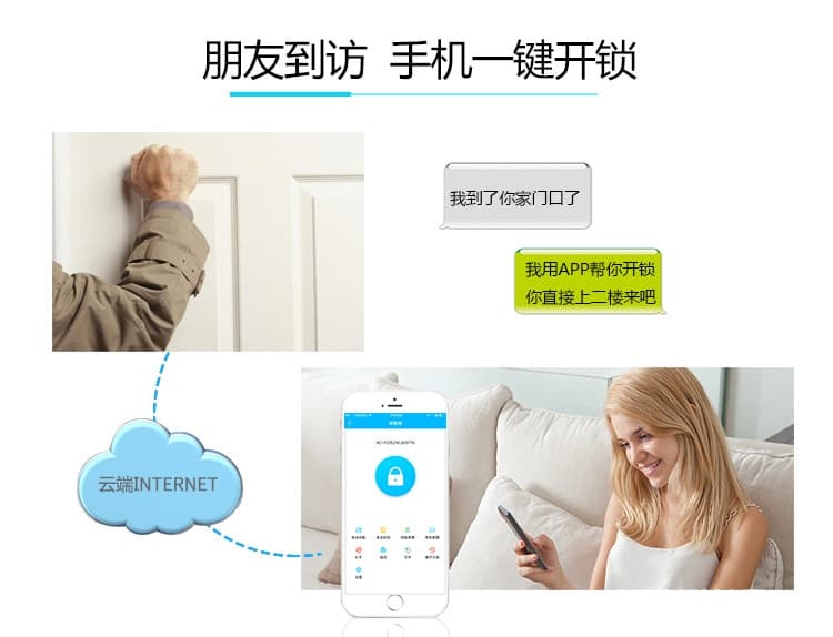 卡多利亚指纹锁 远程密码智能锁 室内防盗门蓝牙锁