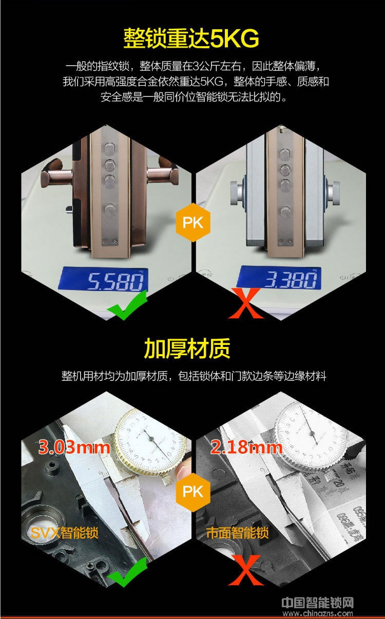 汉谷指纹锁 APP滑盖智能指纹锁 智能遥控电子锁