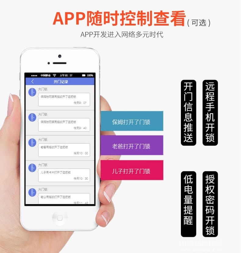 帅荣智能锁 锌合金防盗门指纹密码锁 手机APP智能锁