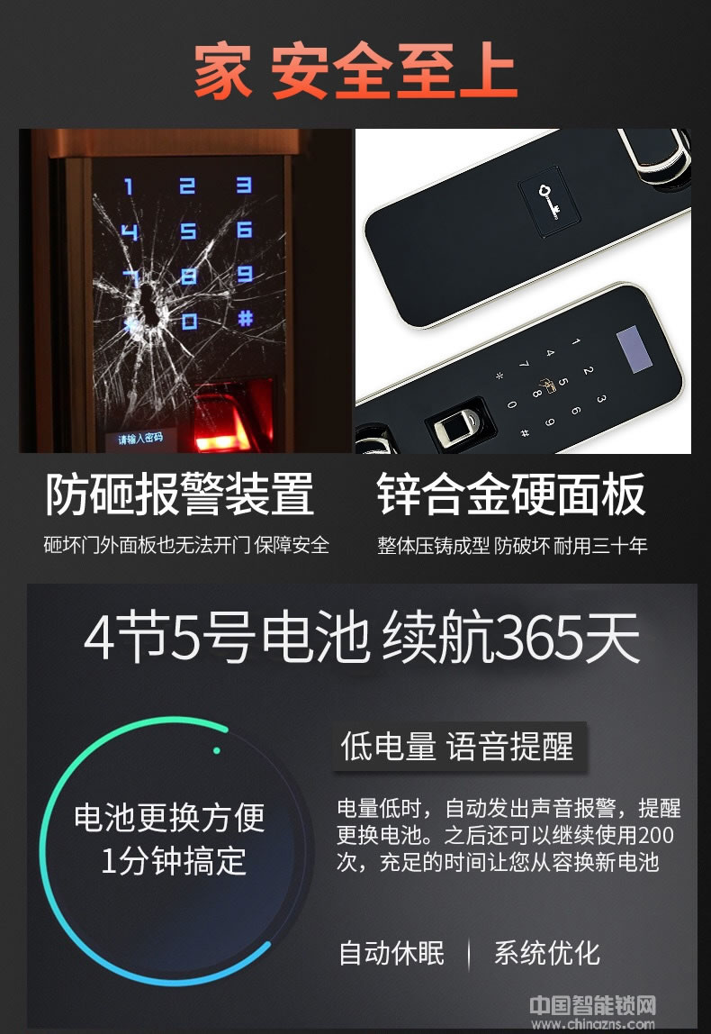 帅荣智能锁 不锈钢电子遥控锁 家居防盗智能锁
