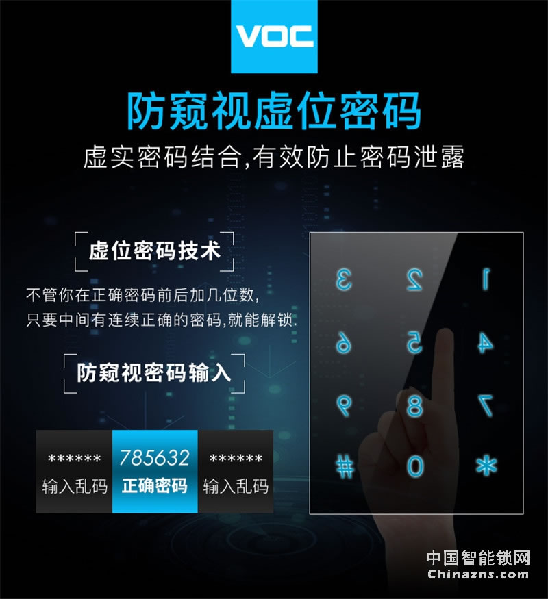 VOC指纹锁家用防盗门 X7RB电子锁 