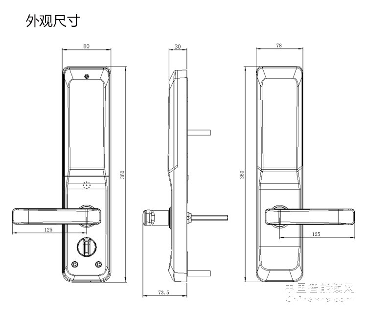 爱尔家防盗门智能锁Y801 双重认证/多种开锁方式