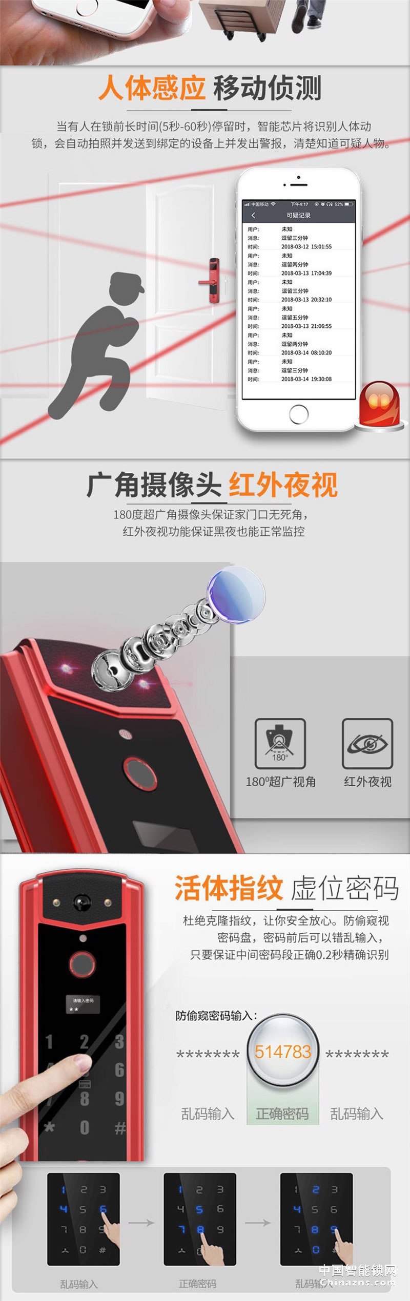 西巢智能视频云锁 RSDXC-KS008 远程手机开锁