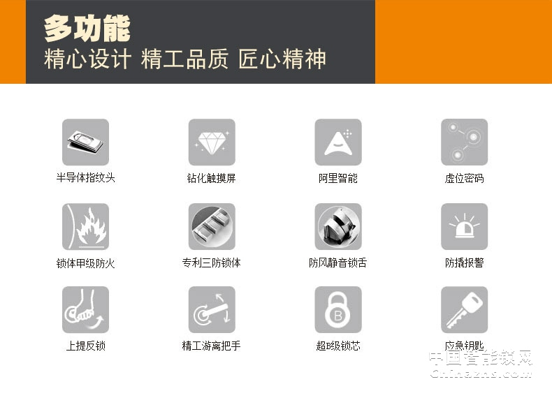 凯迪仕阿里智能指纹密码锁 家用防盗门电子锁5155