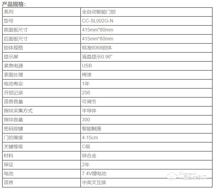 天玥指纹锁 高品质生物识别门锁指纹数字智能锁CC-SL002G-N