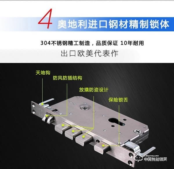 宾利智能锁 B8指纹密码刷卡锁