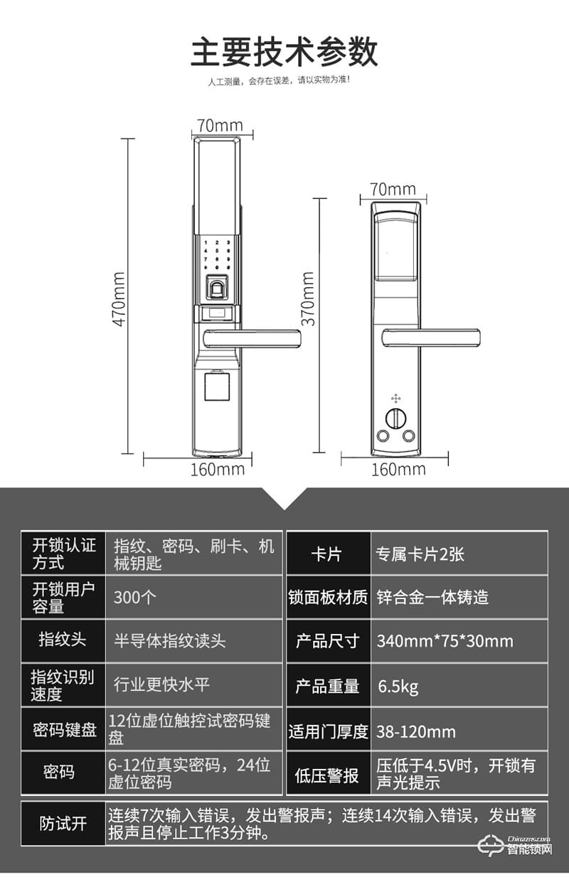 酷丰指纹锁 家用防盗门密码锁智能电子锁