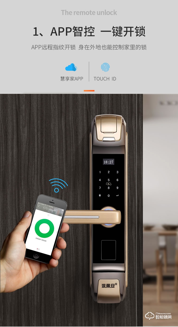 深丽安智能锁 家用防盗门安防智能锁