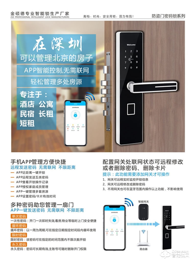 金硕德智能锁 612新型公寓智能锁