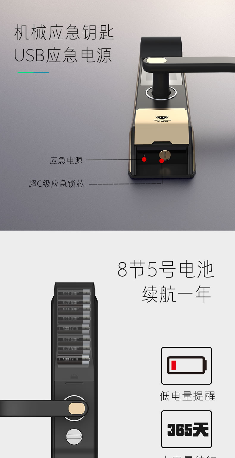 索普盾指纹锁 S17人脸识别锁家用防盗大门锁