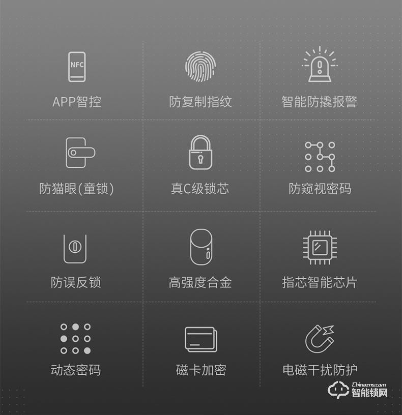 小益智能锁 E206防盗门智能锁全自动通用型密码电子门锁