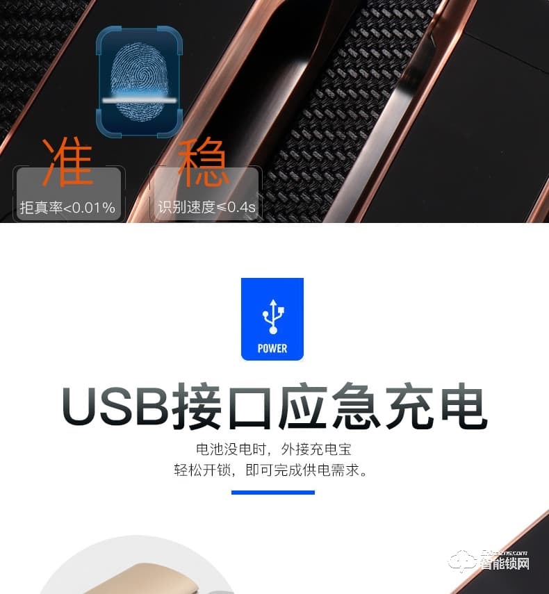 佳合智能锁 A7指纹锁智能锁密码锁家用防盗门锁