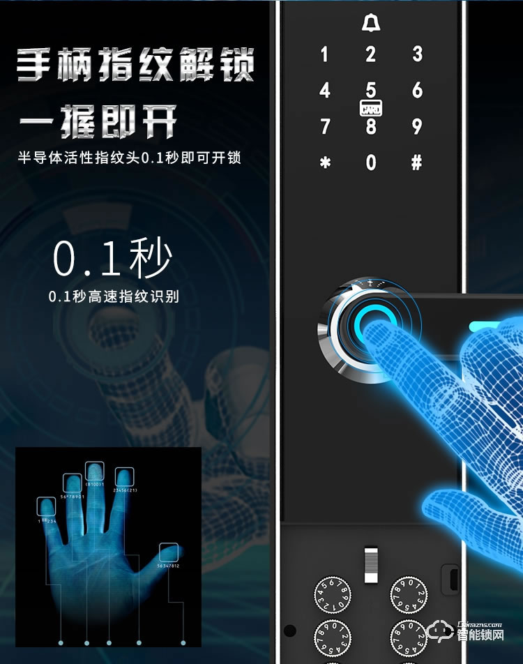 万厦福智能锁 S8直板式双密码智能锁