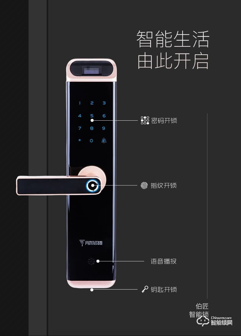伯匠智能锁 家用防盗门指纹锁