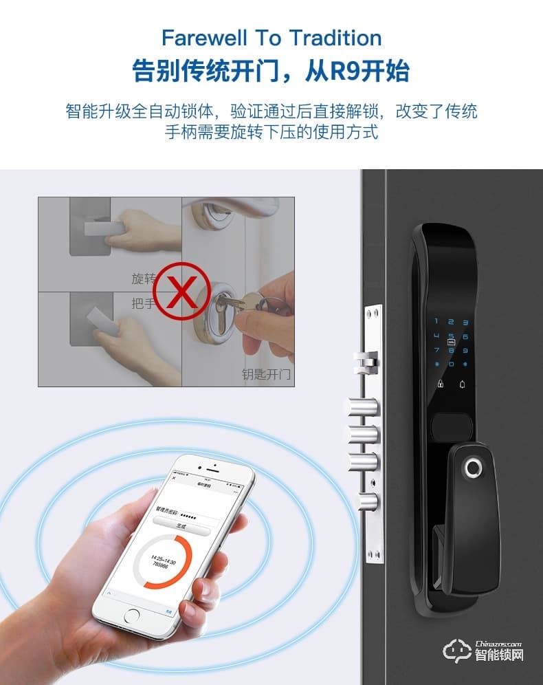 梵歌指纹锁 K6智能锁家用全自动密码锁