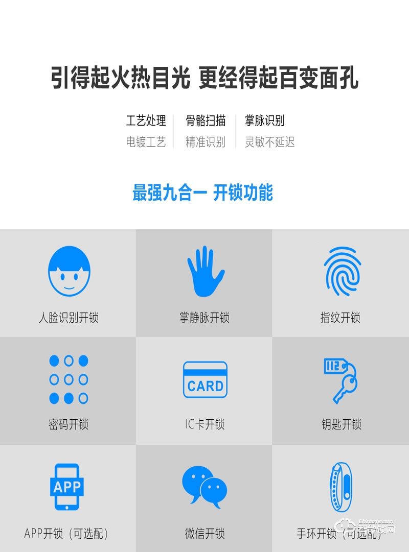 铠麦斯智能锁 人脸识别掌静脉识别智能锁
