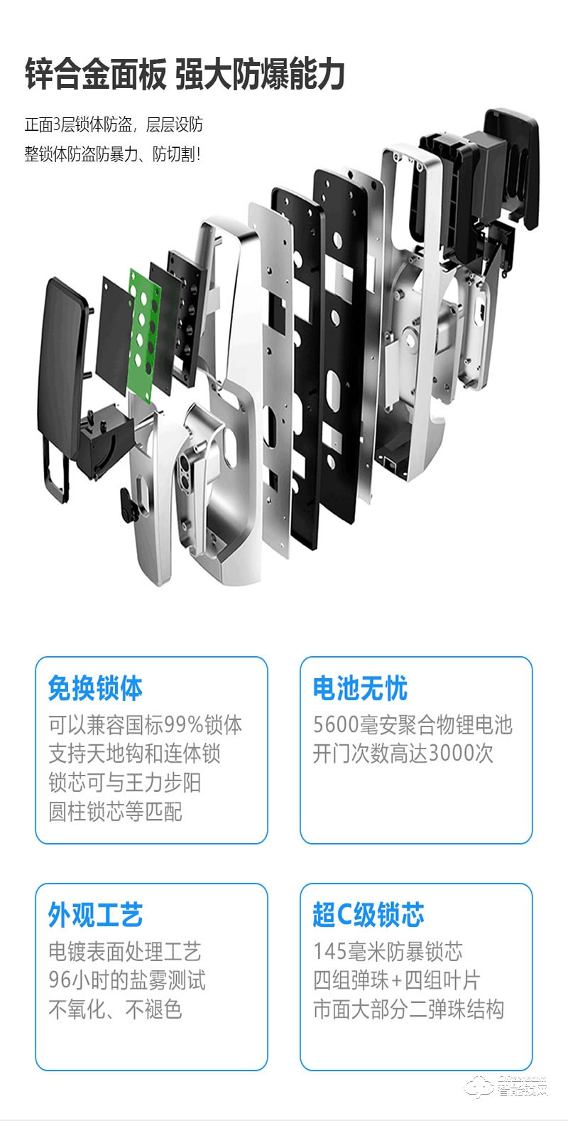 铠麦斯智能锁 人脸识别掌静脉识别智能锁