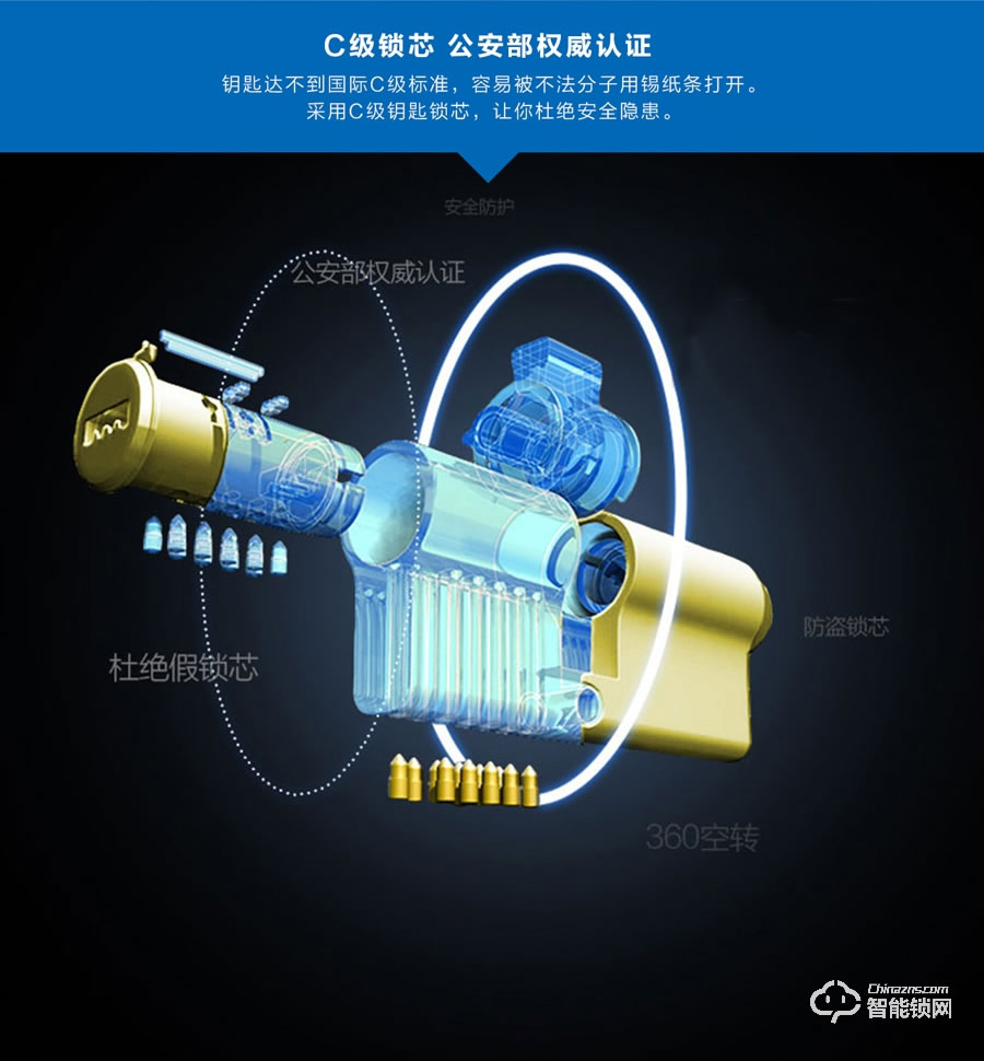 欧宝指纹锁 Z6700游离把手AI指纹识别锁