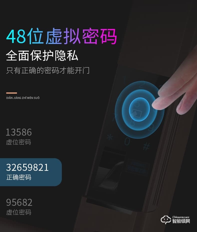 典匠智能锁 6012滑盖遥控电子感应门锁