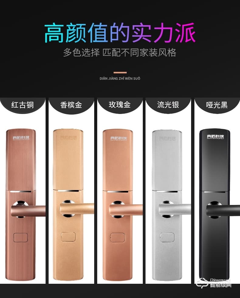 典匠智能锁 6012滑盖遥控电子感应门锁