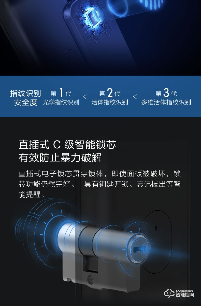 小米智能锁 米家智能门锁推拉式指纹密码锁