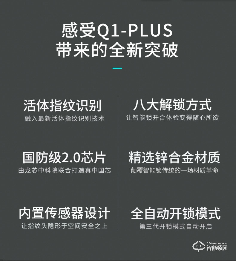 超人智能锁 Q1-plus全自动指纹锁家用防盗门智能锁