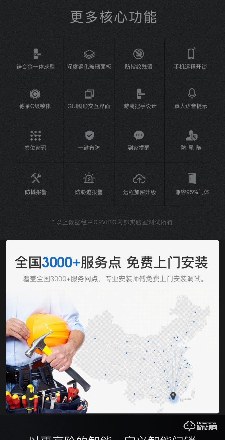 欧瑞博智能锁 T1家用防盗门App智能门锁