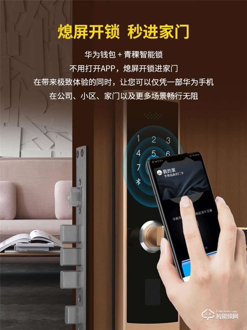 青稞智能锁 E5H Pro家用电子防盗WIFI远程智能锁