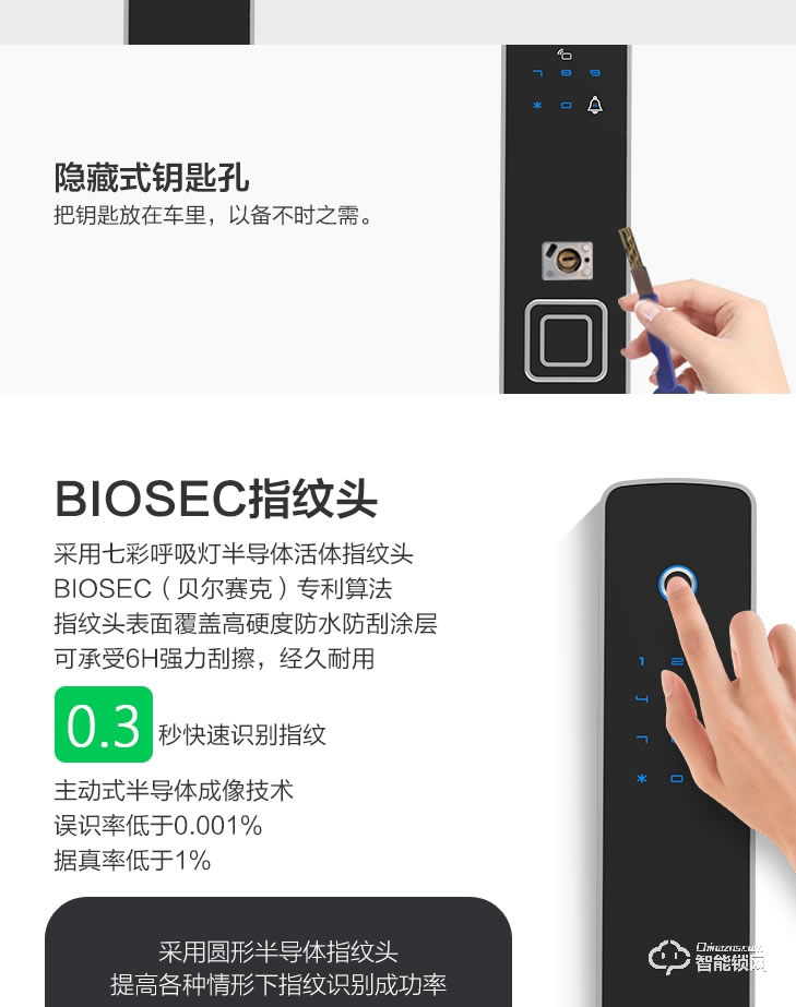 居联智能锁 Q1直板全自动智能密码指纹锁