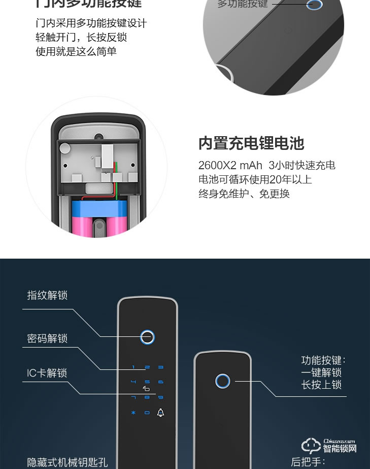 居联智能锁 Q1直板全自动智能密码指纹锁