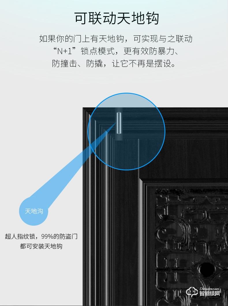 超人智能锁 L8280静音滑盖家用防盗门密码锁