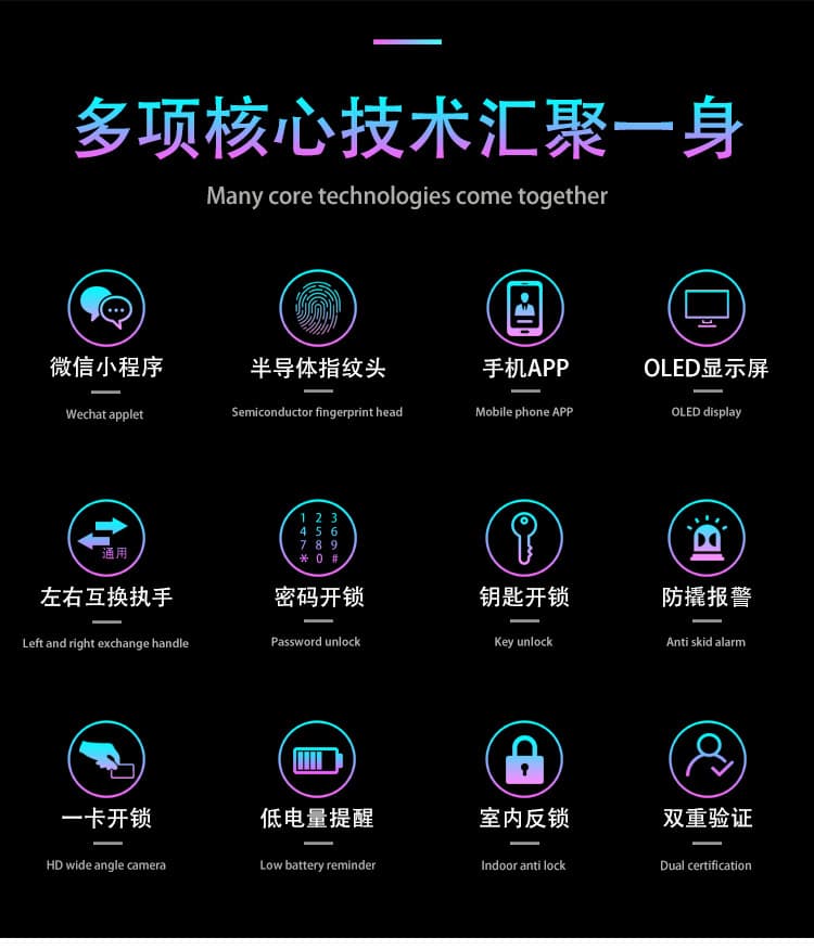 爱尔家智能锁 H6自动滑盖指纹密码锁