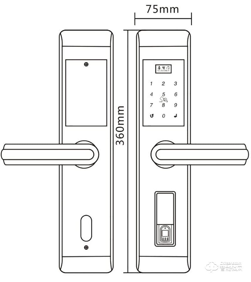 喜智门智能锁 XZM-106公寓酒店密码指纹锁