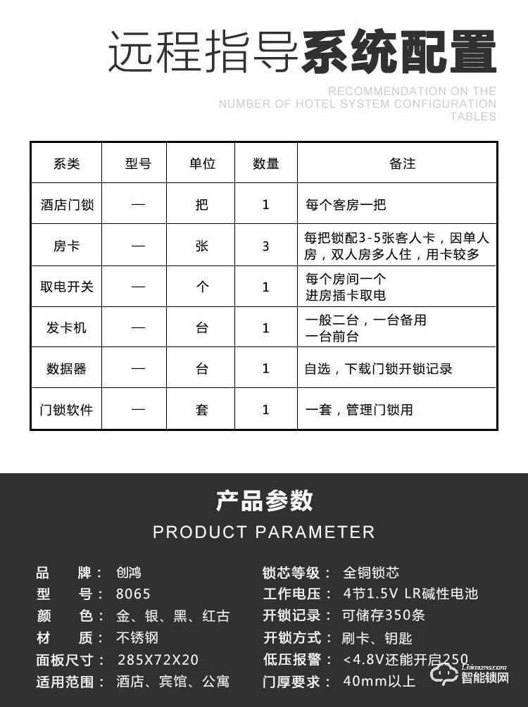 创鸿智能锁 63RFQH酒店刷卡智能门锁感应锁