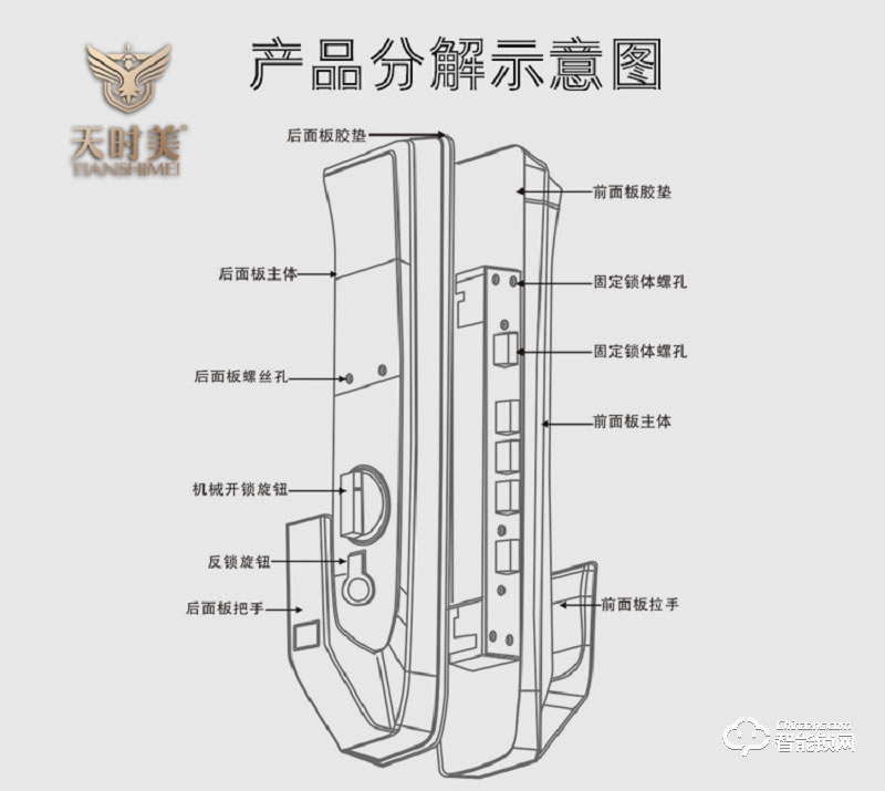 人天时美智能锁 T12全自动一触即开智能锁