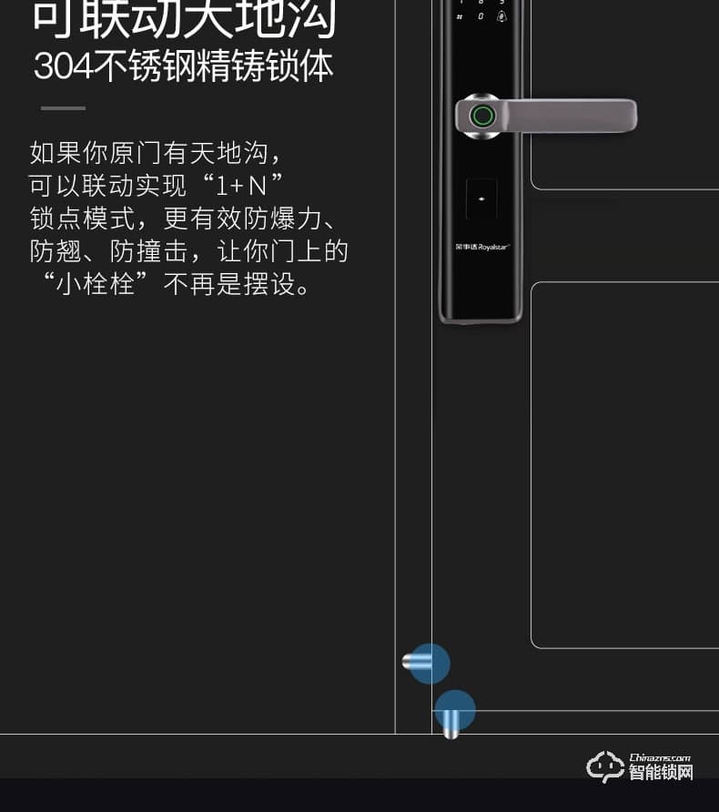 荣事达智能锁 RSD-319全自动直板指纹密码锁