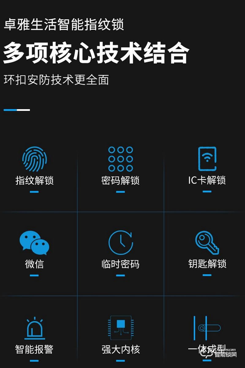 AKCON智能锁 K1时尚直板指纹密码智能锁