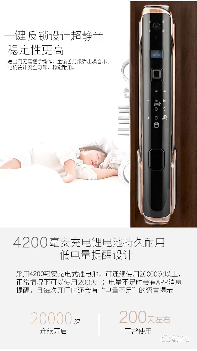 孚睿智能锁 可视门铃家用防盗门智能锁