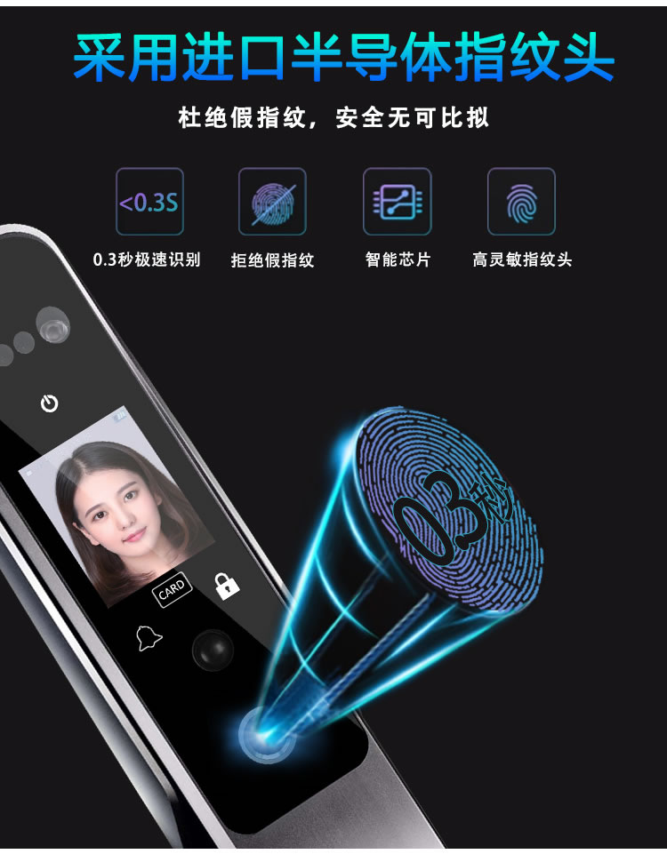 爱尔家智能锁 R3人脸识别全自动智能锁