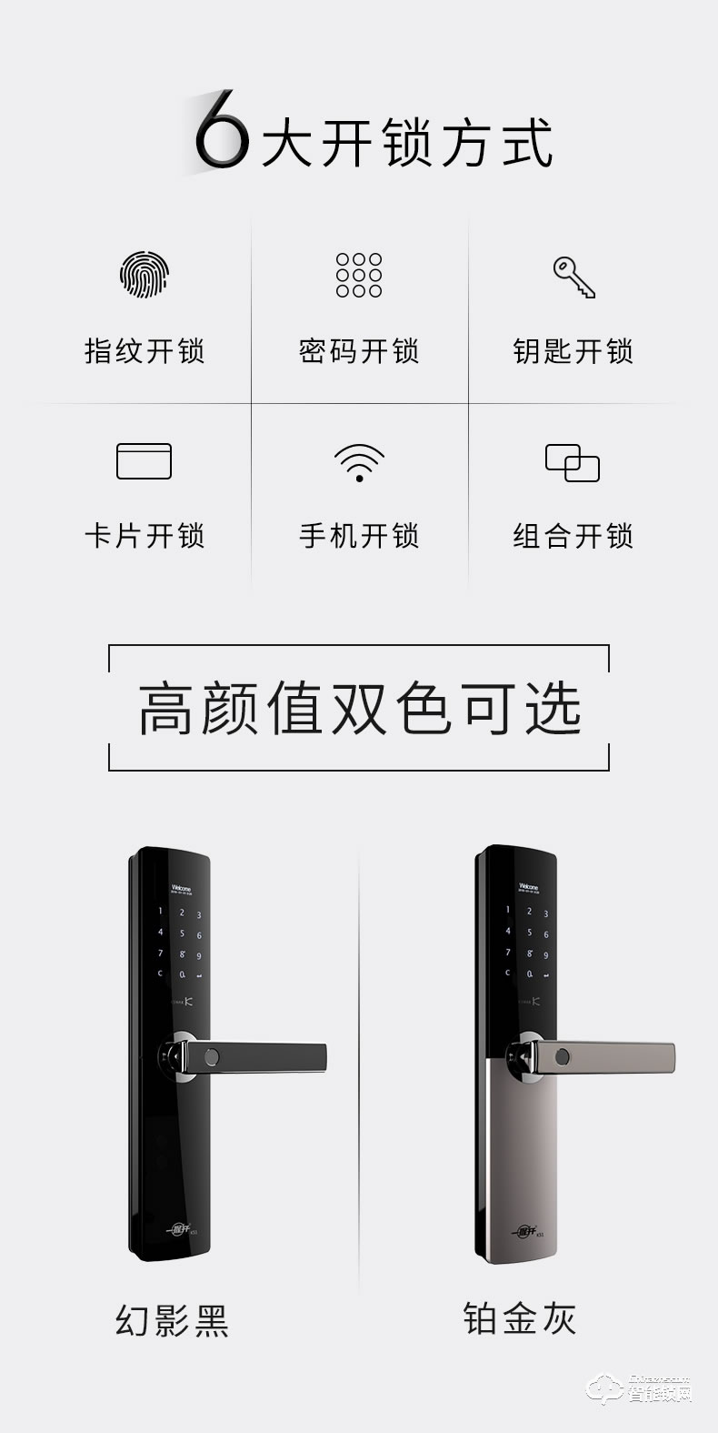 金指码智能锁 K51一握开防盗门智能门锁电子锁